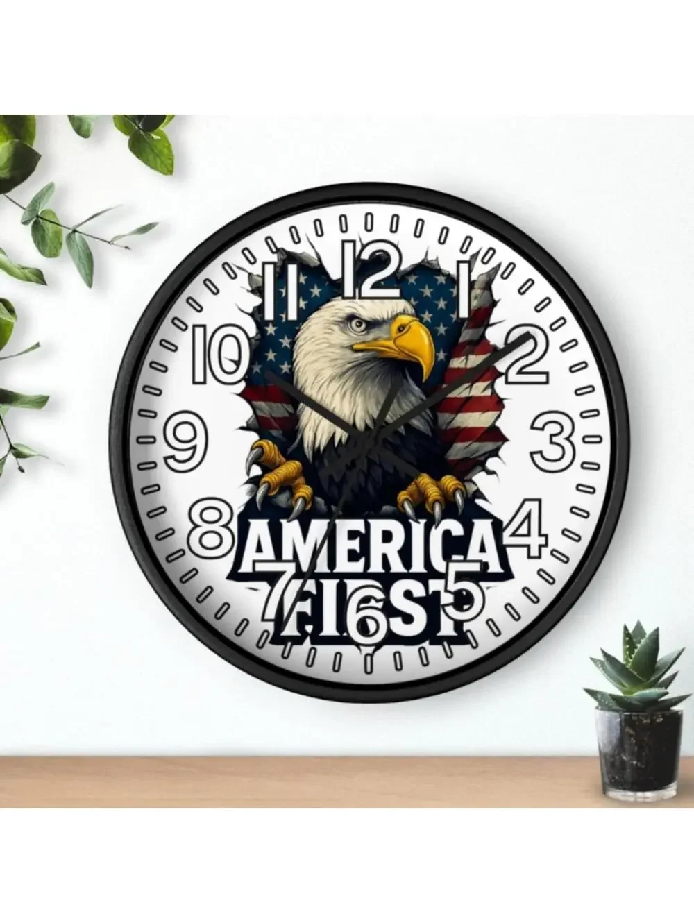 America First American Glow In The Dark Wall Clock New!